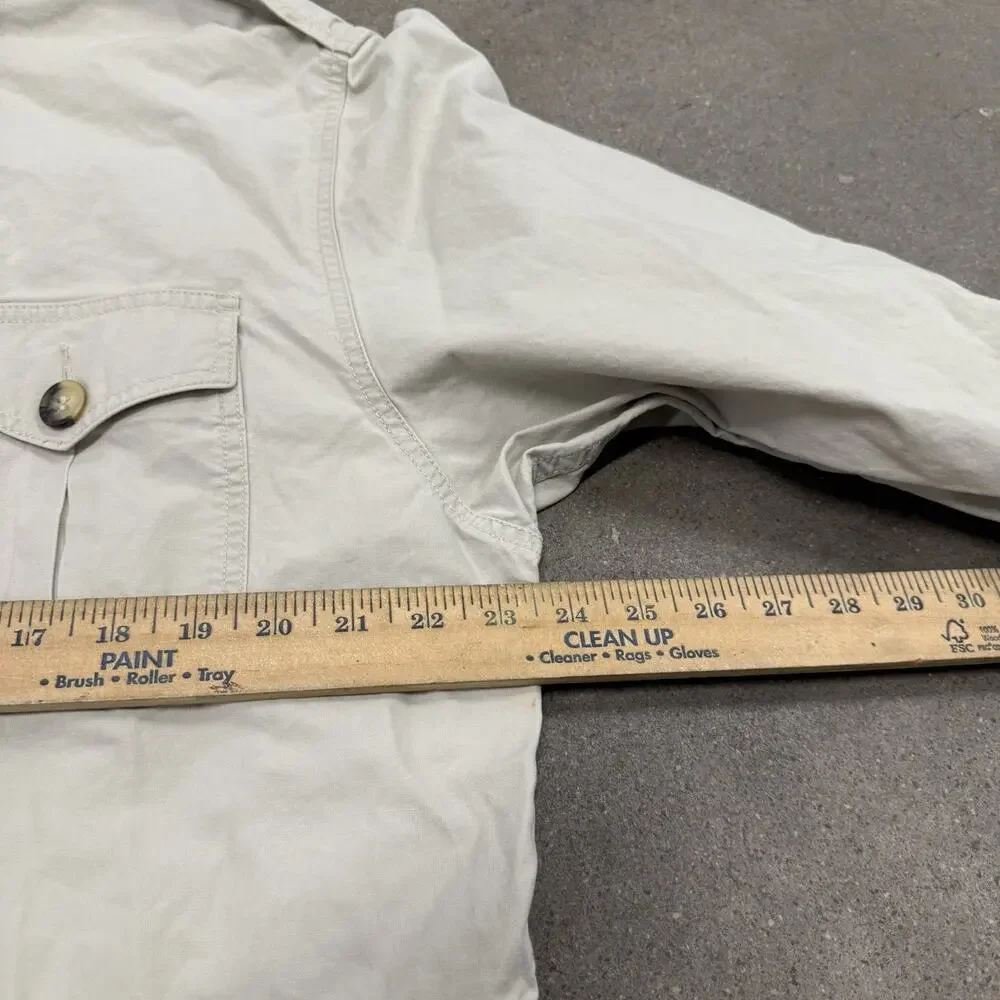 Vintage Banana Republic Safari Shirt Jacket Button Up Cotton Beige Men’s XL